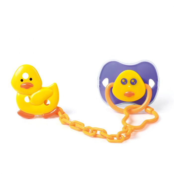 Duck Pacifier & Holder Set