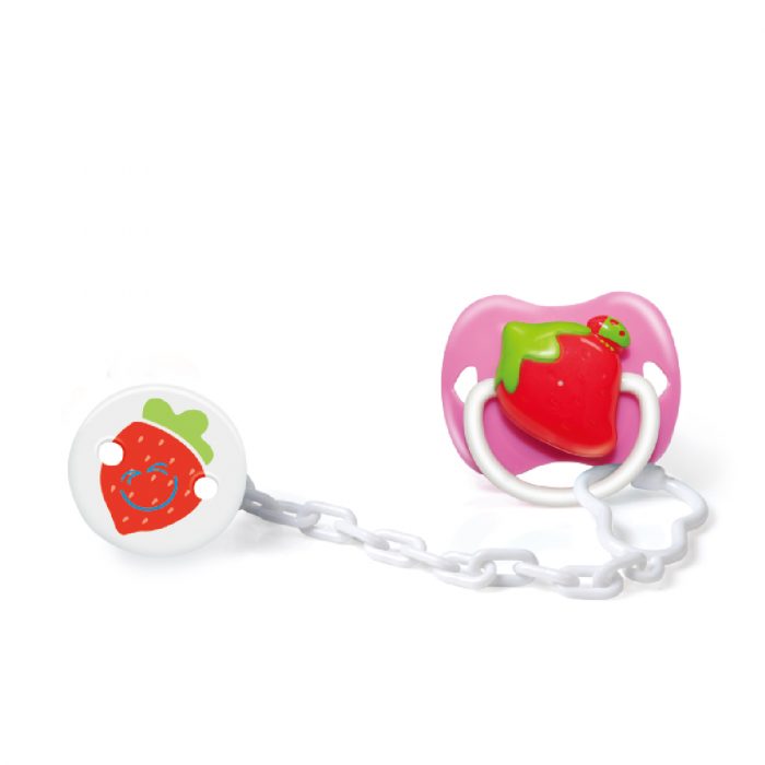 Strawberry Pacifier & Holder Set