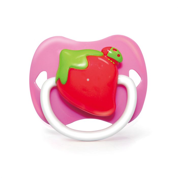 Strawberry Pacifier with Cover (Silicone Teat)