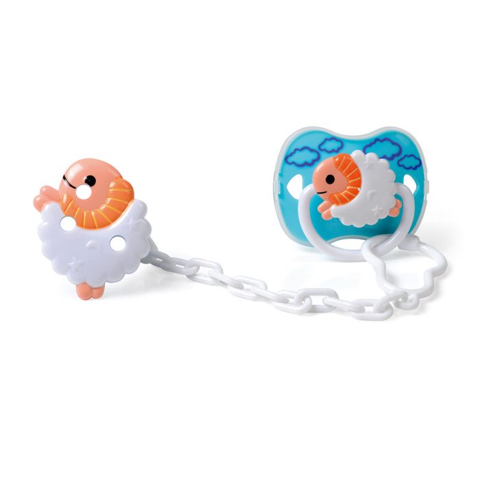 Sheep Pacifier Orthodontic & Holder Set with Cover