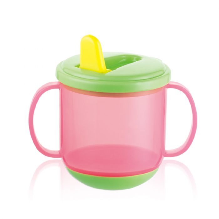 Flip-up Training Cup with Weight Bottom(Semi-clear colors)
