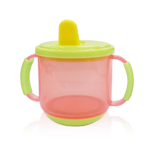 Soft Grip Handle Training Cup with Weight Bottom(Semi-clear Colors)